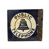 Enamel Bell System Public Telephone Sign