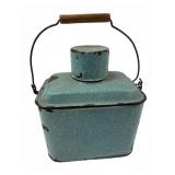 Enamel Water Container with Lid Cup
