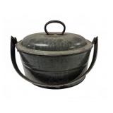 Enamel Covered Metal Container 7 Inch