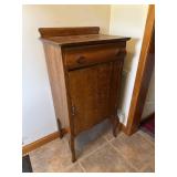 Antique Oak Music Cabinet, 37 Inches Tall