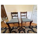 2 Unmatched Carved Wood Side Chairs