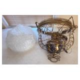 Ornate Victorian Brass Hanging Lamp Fixture
