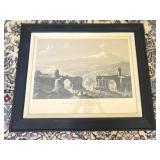 Framed 1907 Engraving 'Mount Aetna'