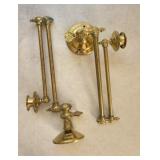 Pair Antique Brass Wall-Mounted Candle Sconces