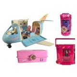 Barbie Airplane and 3 Storage Cases