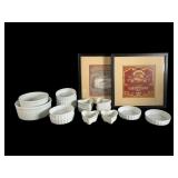 Porcelain Bakeware Assortment with Framed Art
