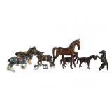 Large Lot Horse Figurines, Mixed Materials