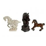 Three Ceramic Horse Figures