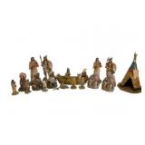 Native American Figurines & Teepee Candleholder