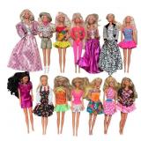 14 Barbie Dolls with Mixed Outfits