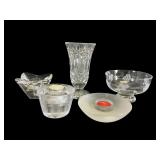 Waterford Vase, Orrefors Candleholders
