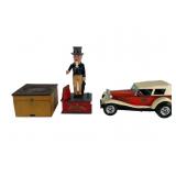 Toy Car, Uncle Sam Bank, and Arrow Collar