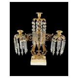 Antique Candelabra with Glass Prisms