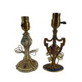 2 Painted Metal Table Lamp Bases