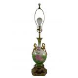 Limoges Hand Painted Floral Porcelain Lamp