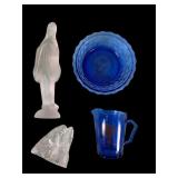 Glass Figurines and Shirley Temple Blue Set