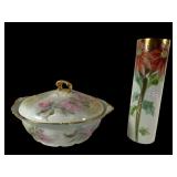 Royal Austria Vase & JPL France Covered Dish
