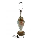 Hand Painted Gilt Porcelain Floral Lamp