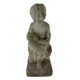 Concrete Seated Child Reading Statue