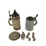 German Beer Stein and Prosit Miniature Set