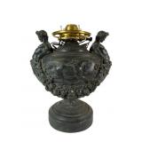 Antique Plaster Lamp Base with Relief Figures