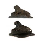 Bronze Lion Bookends, 1922