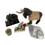 Collectible Items, Statues and Pin Backs Lot
