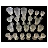 22 Piece Engraved Glass Stemware Set