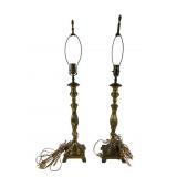 Brass Table Lamps, 30 Inches Tall
