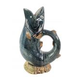 Majolica Gurgle Gluggle Fish Pitcher Jug