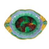 Majolica Pottery Bread Serving Tray 14.5"