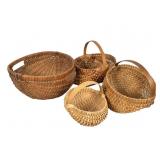 Four Hand-Woven Buttocks Baskets