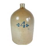 4-Gallon Stoneware Jug with Cobalt Decoration