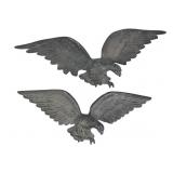 2 Cast Metal Eagle Wall Hangings