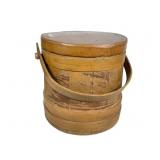 Wooden Firkin Bucket, Used, Varnished
