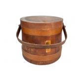 Wooden Firkin Sewing Bucket with Label