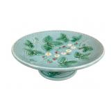 Majolica Strawberry Pedestal Bowl 9.25"