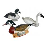 Handcrafted Wooden Duck and Swan Decoys