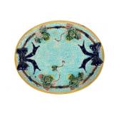 Majolica Strawberry & Bows Basketweave Plater