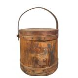 Antique Wooden Firkin Bucket, N.Y.