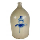 5 Gallon Salt Glaze Stoneware Blue Beehive Jug