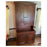 Two-Piece Primitive Pine Dry Sink Cabinet