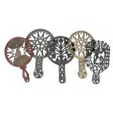 5 Cast Iron and Brass Trivets