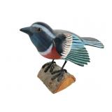 Carved Wood Bird with Painted Details