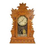 Victorian Eastlake Laurel Mantle Clock by Wm.