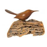 Bill Neely Hand Carved Bird on Driftwood