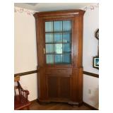 Primitive Two-Piece Pine Corner Cupboard