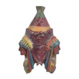 Native American Indian Chief Heads TobaccoJar