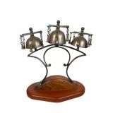 Brass Horse Hames Sleigh Bells on Stand