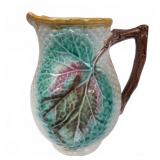 Majolica Pottery Leaves and Basketweave Cream